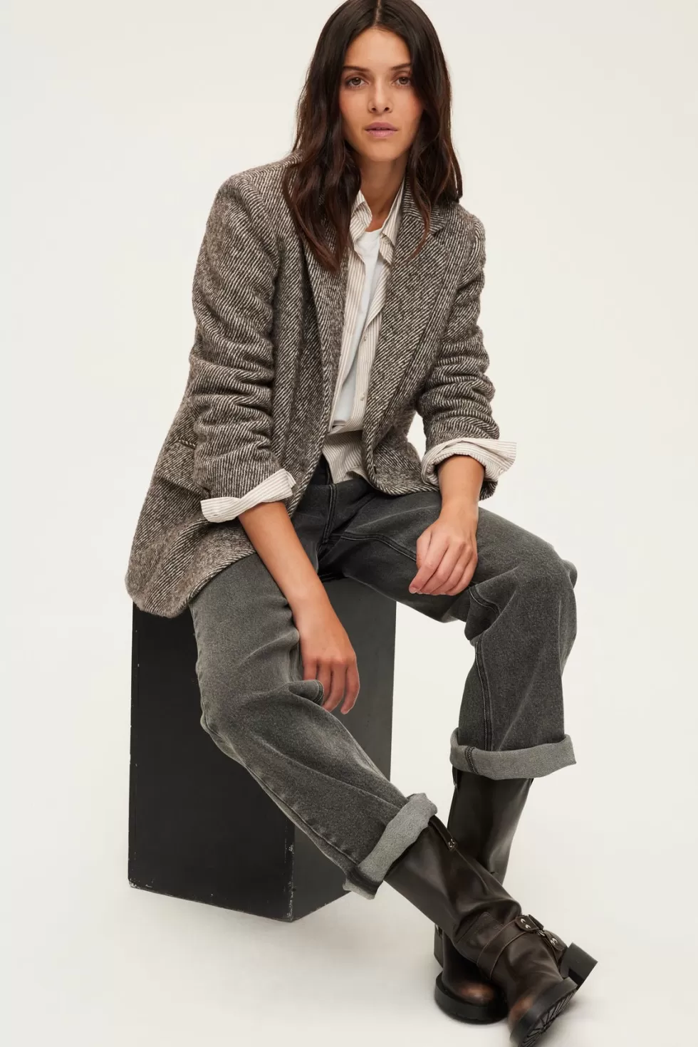 Pablo Vestes | Blazer à rayures obliques - MAZARINE