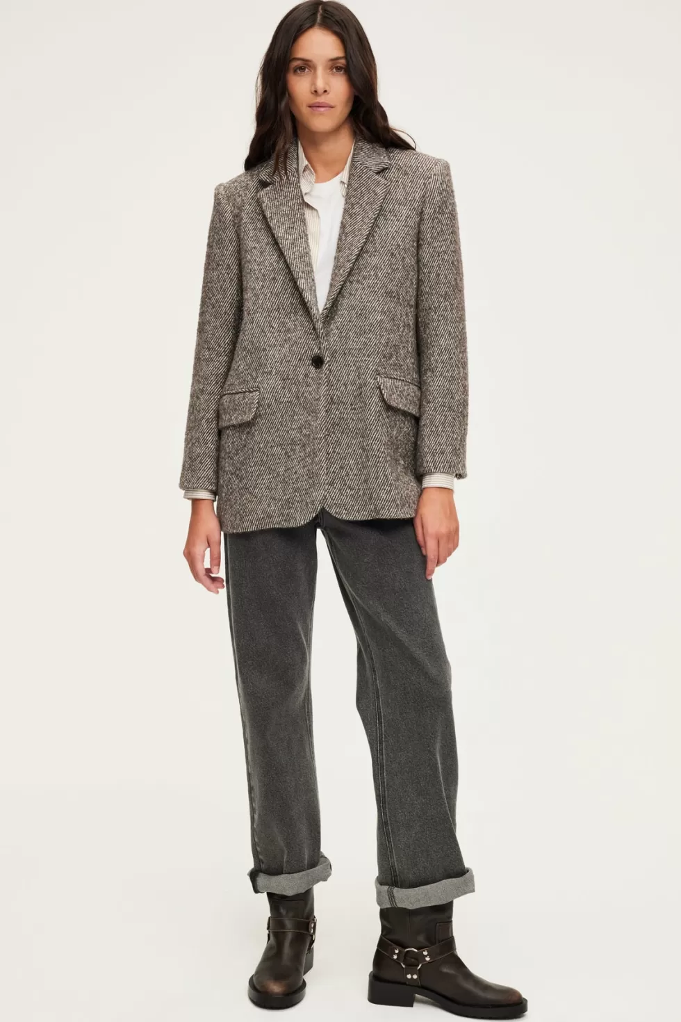 Pablo Vestes | Blazer à rayures obliques - MAZARINE