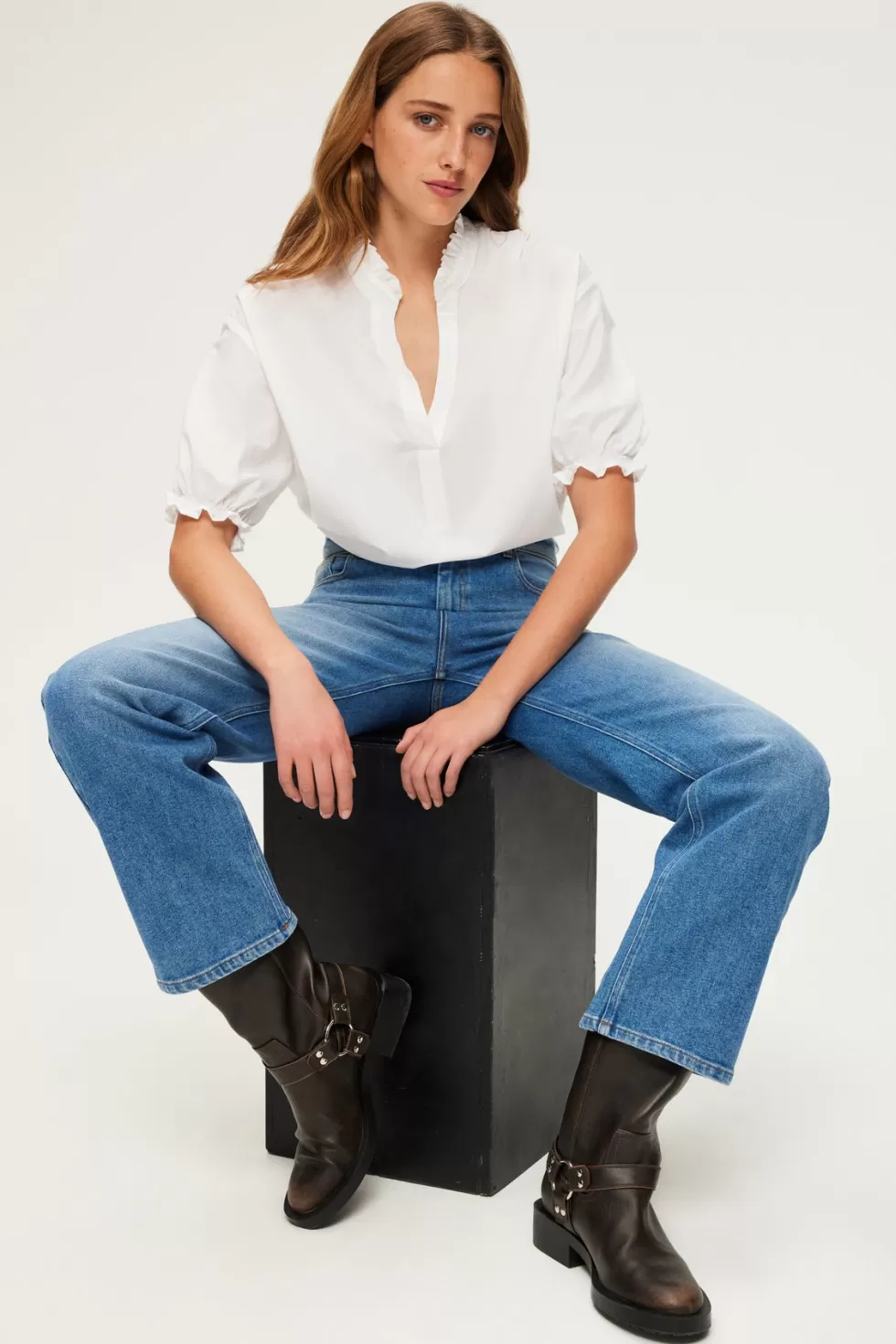 Pablo Chemises & Blouses | Blouse en coton à col montant