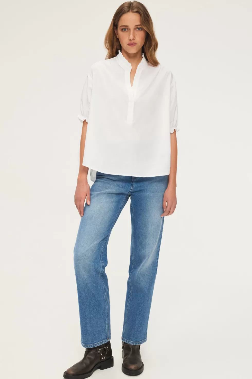 Pablo Chemises & Blouses | Blouse en coton à col montant