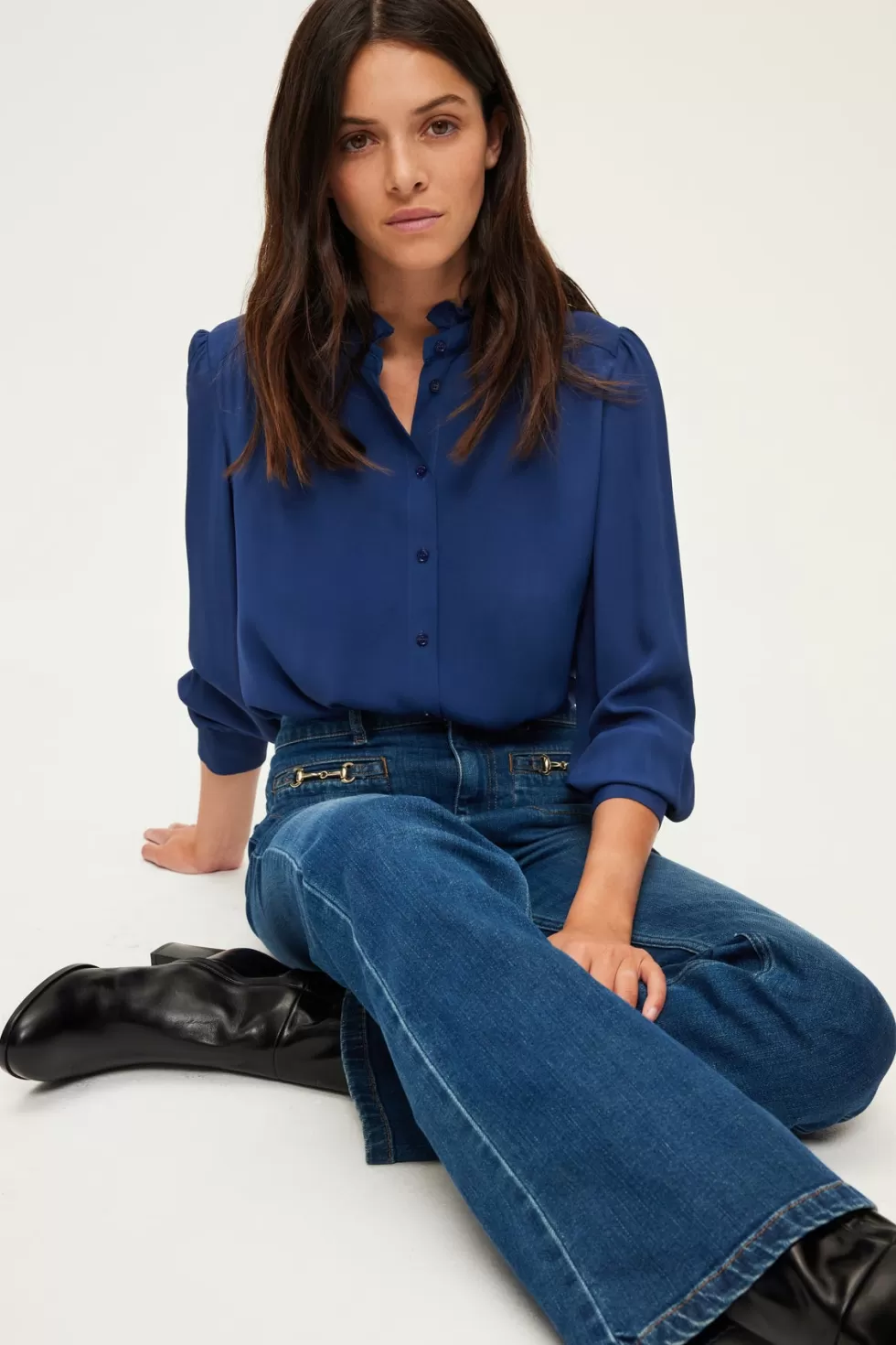 Pablo Chemises & Blouses | Chemise fluide à col montant - BRUNHILDE