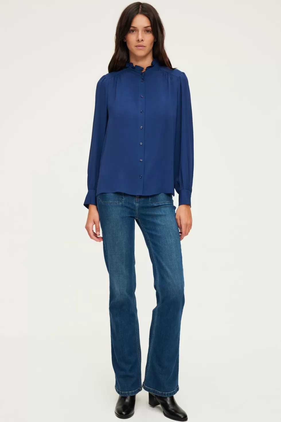 Pablo Chemises & Blouses | Chemise fluide à col montant - BRUNHILDE