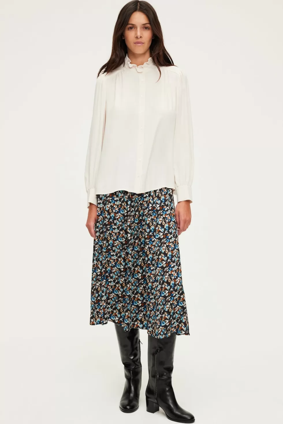 Pablo Chemises & Blouses | Chemise fluide à col montant - BRUNHILDE