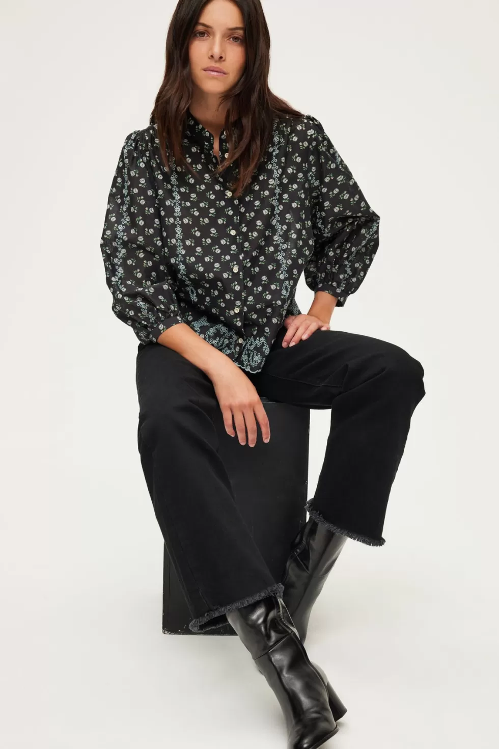 Pablo Chemises & Blouses | Chemise imprimée brodée en coton - BABI