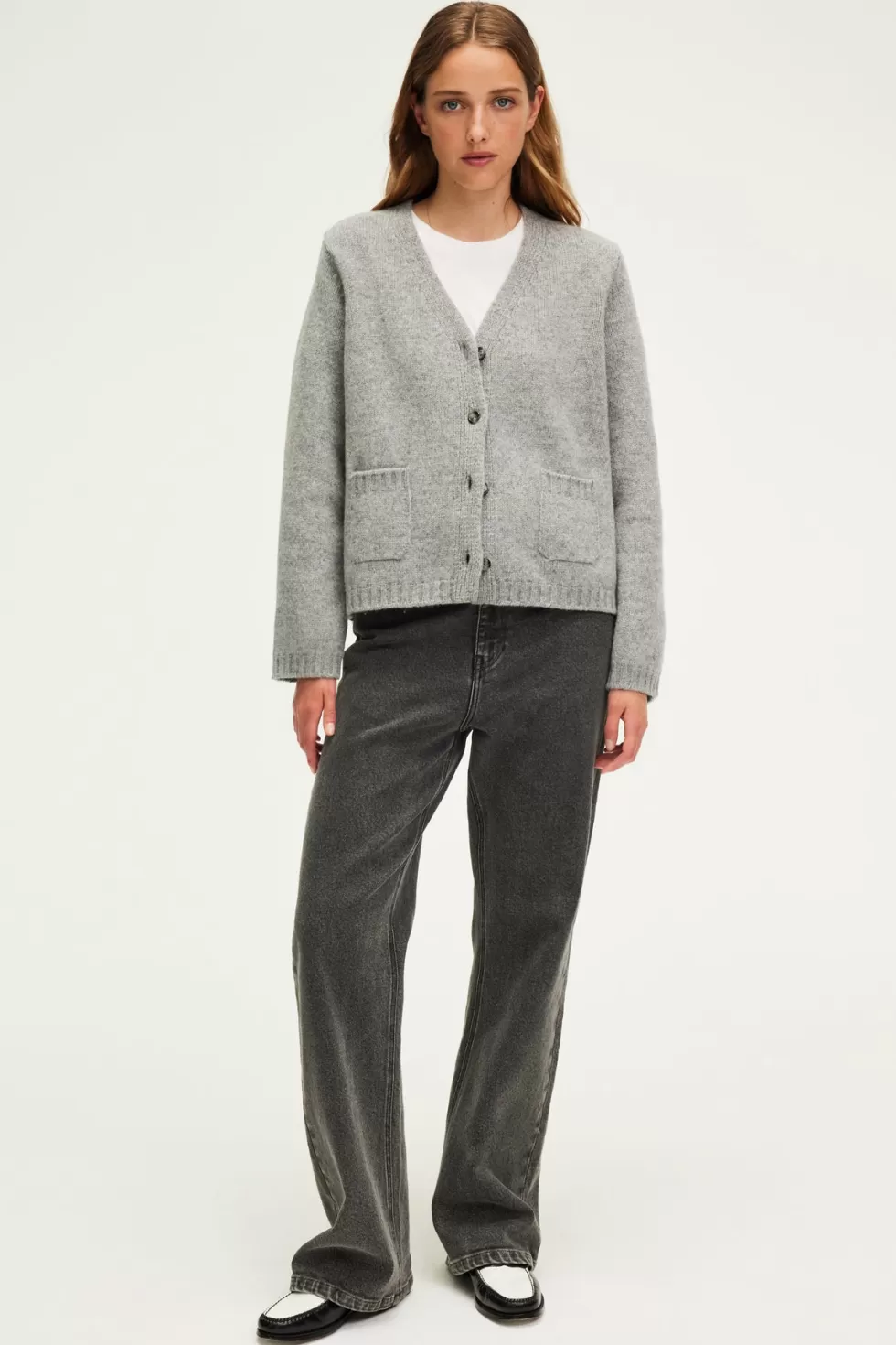 Pablo Maille | Gilet gris chiné à col V - JOZIE