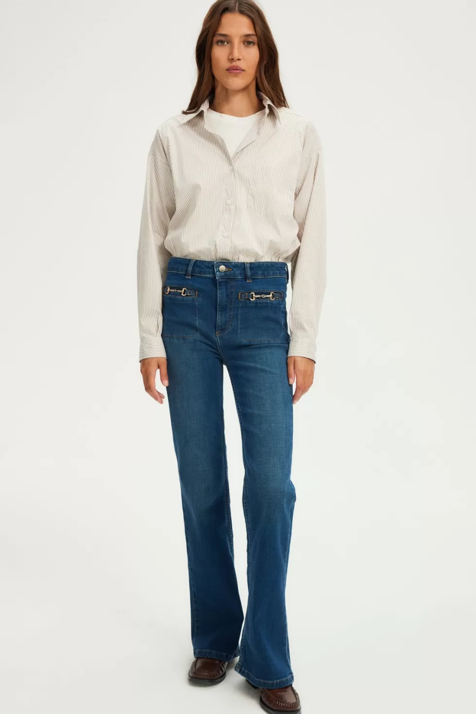 Pablo Pantalons & Jeans | Jean flare brut à boucles - CLAUDETTE
