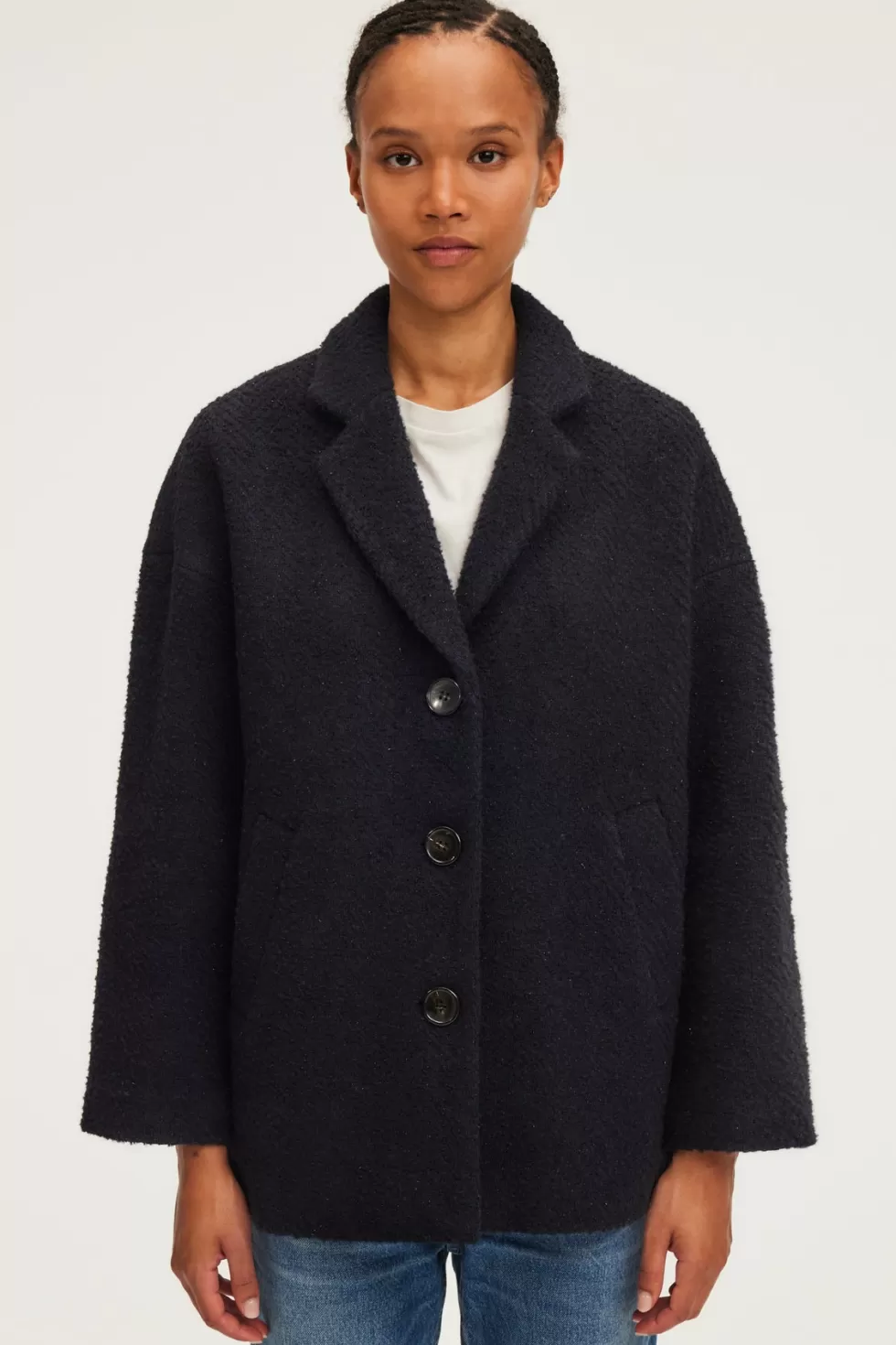 Pablo Manteaux | Manteau court en tweed lurex - LILA