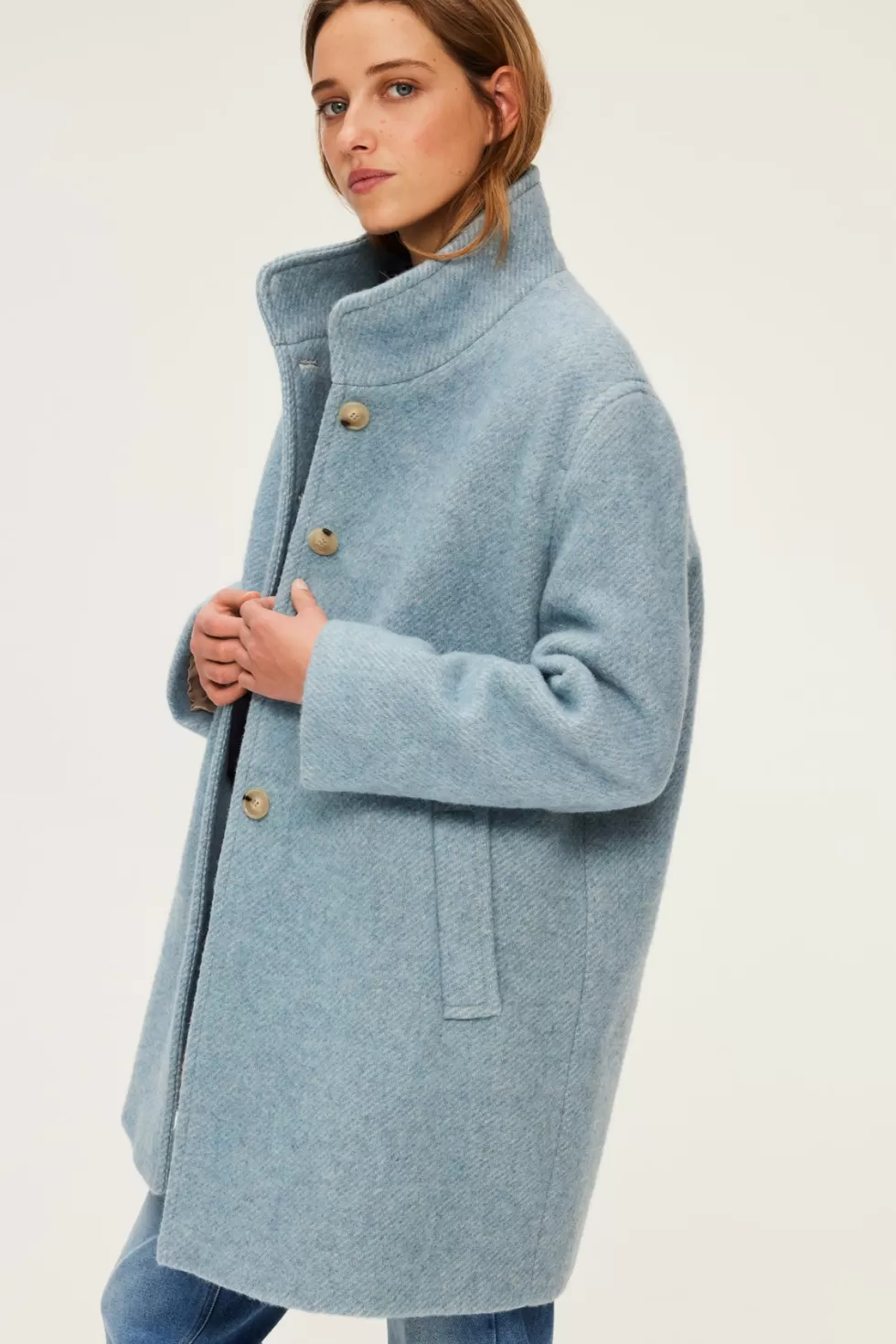 Pablo Manteaux | Shopping De Noël | Manteau droit en laine vierge - LEONA