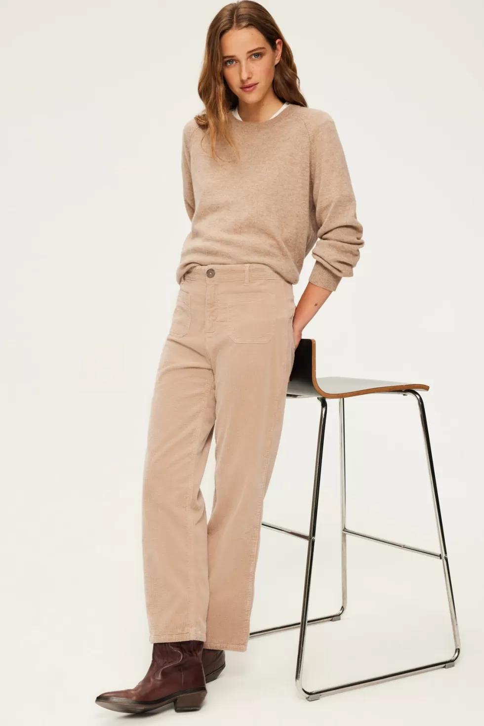 Pablo Pantalons & Jeans | Pantalon droit en velours beige - NANETTE
