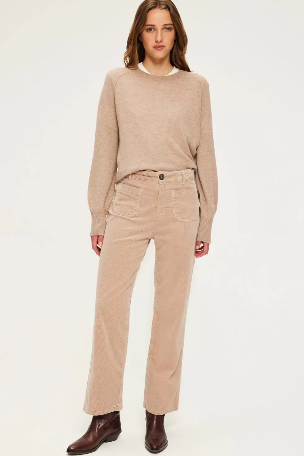Pablo Pantalons & Jeans | Pantalon droit en velours beige - NANETTE