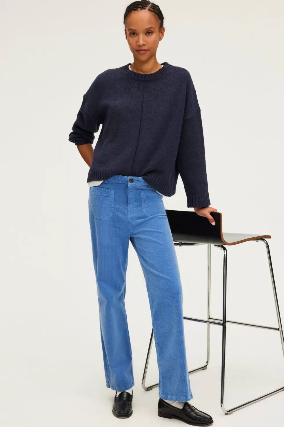 Pablo Pantalons & Jeans | Pantalon droit en velours ciel - NANETTE