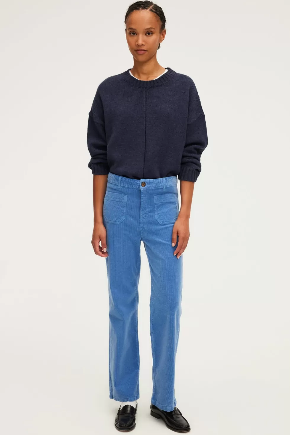 Pablo Pantalons & Jeans | Pantalon droit en velours ciel - NANETTE
