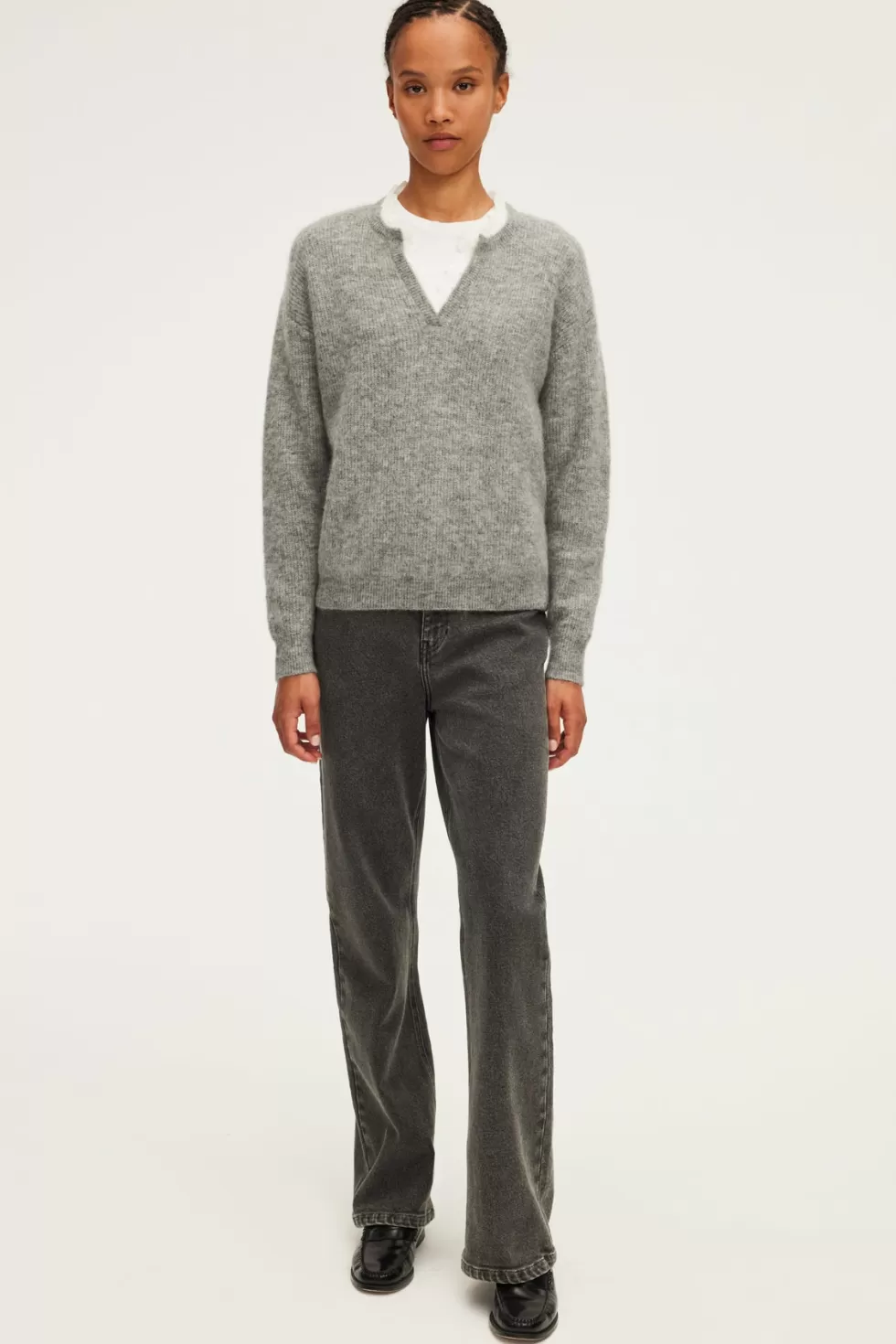 Pablo Maille | Pull mohair à col dentelle - JULETTE