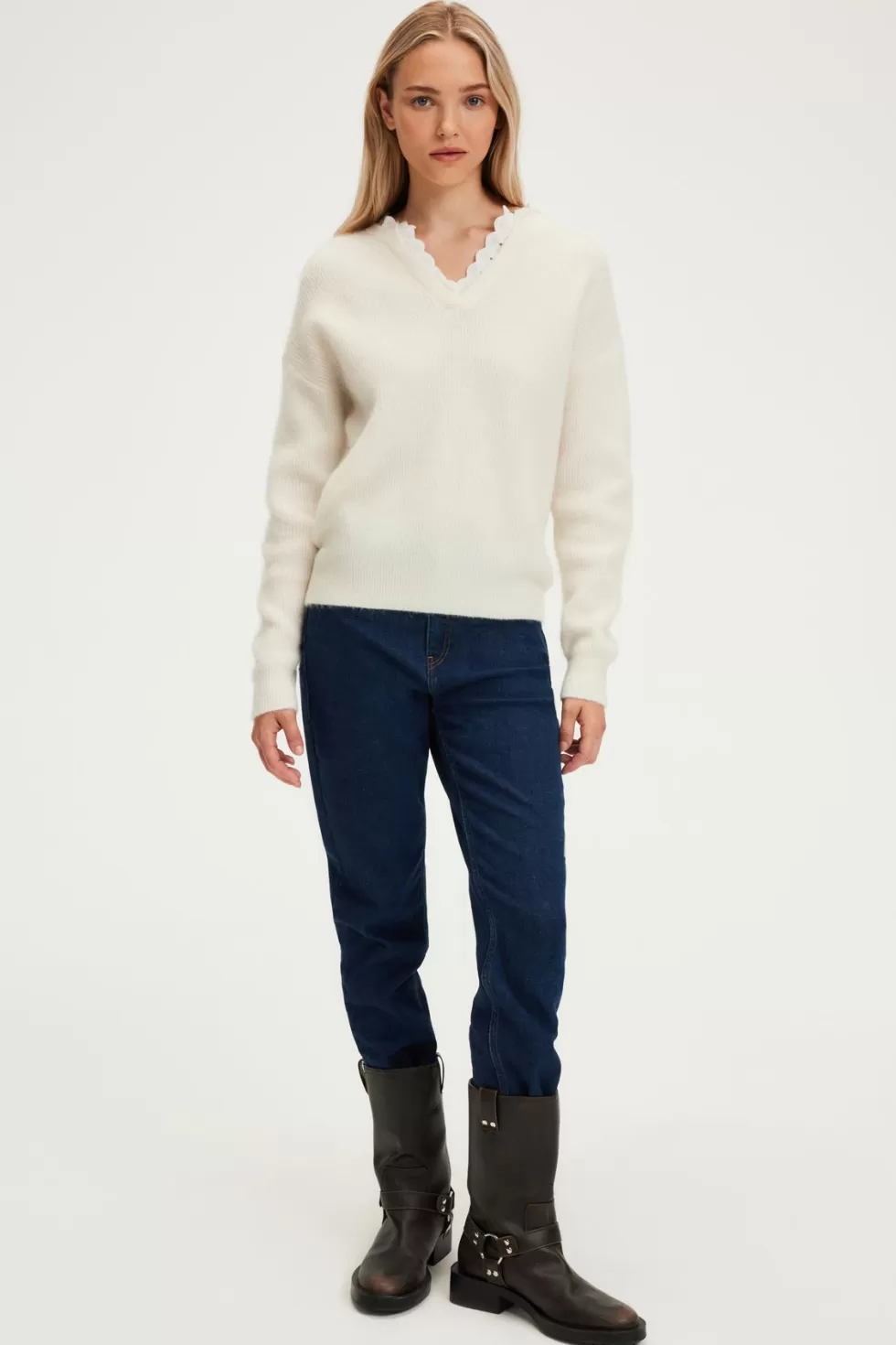 Pablo Maille | Pull mohair à col dentelle - JULETTE
