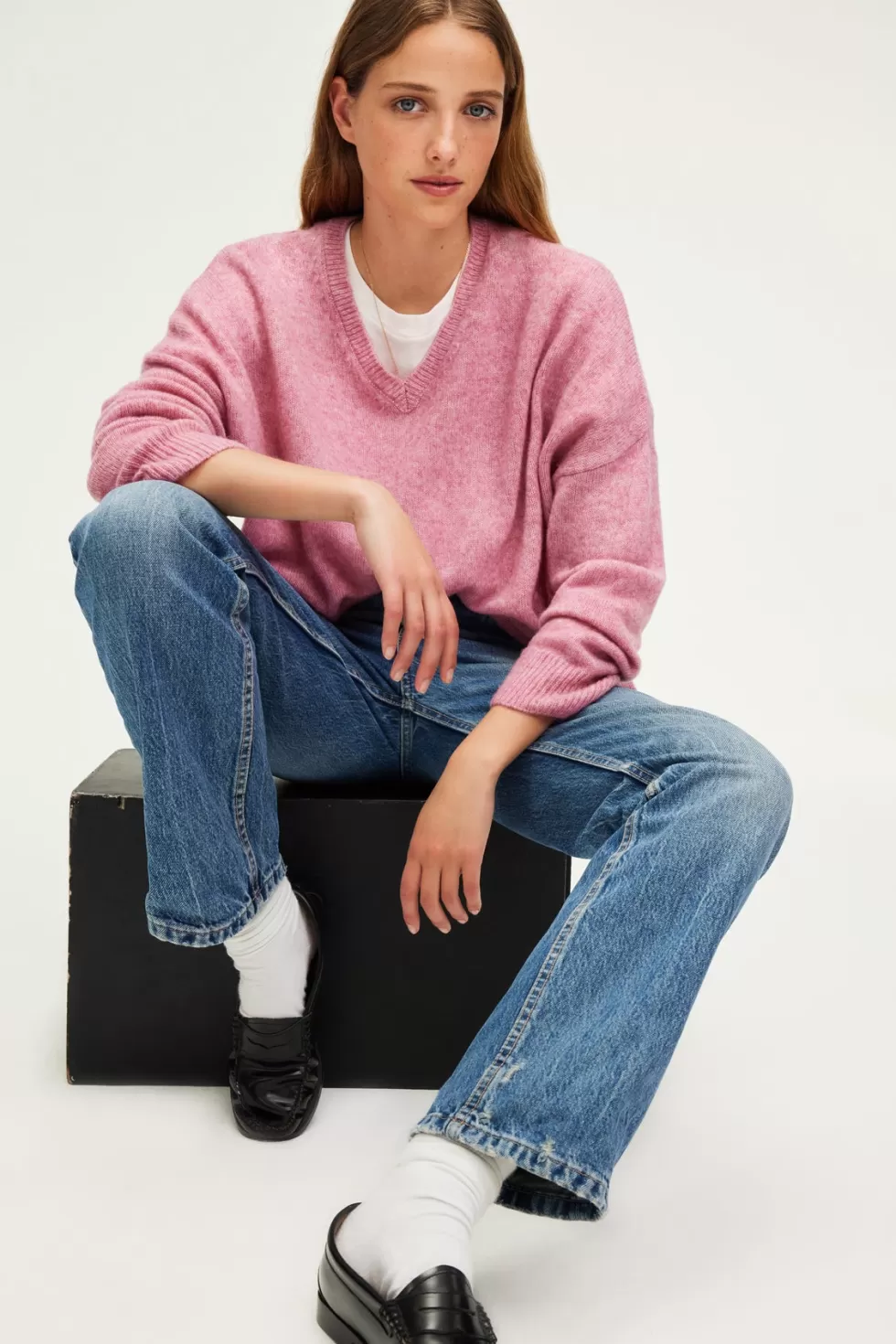 Pablo Maille | Shopping De Noël | Pull V oversize chiné - JOURNA