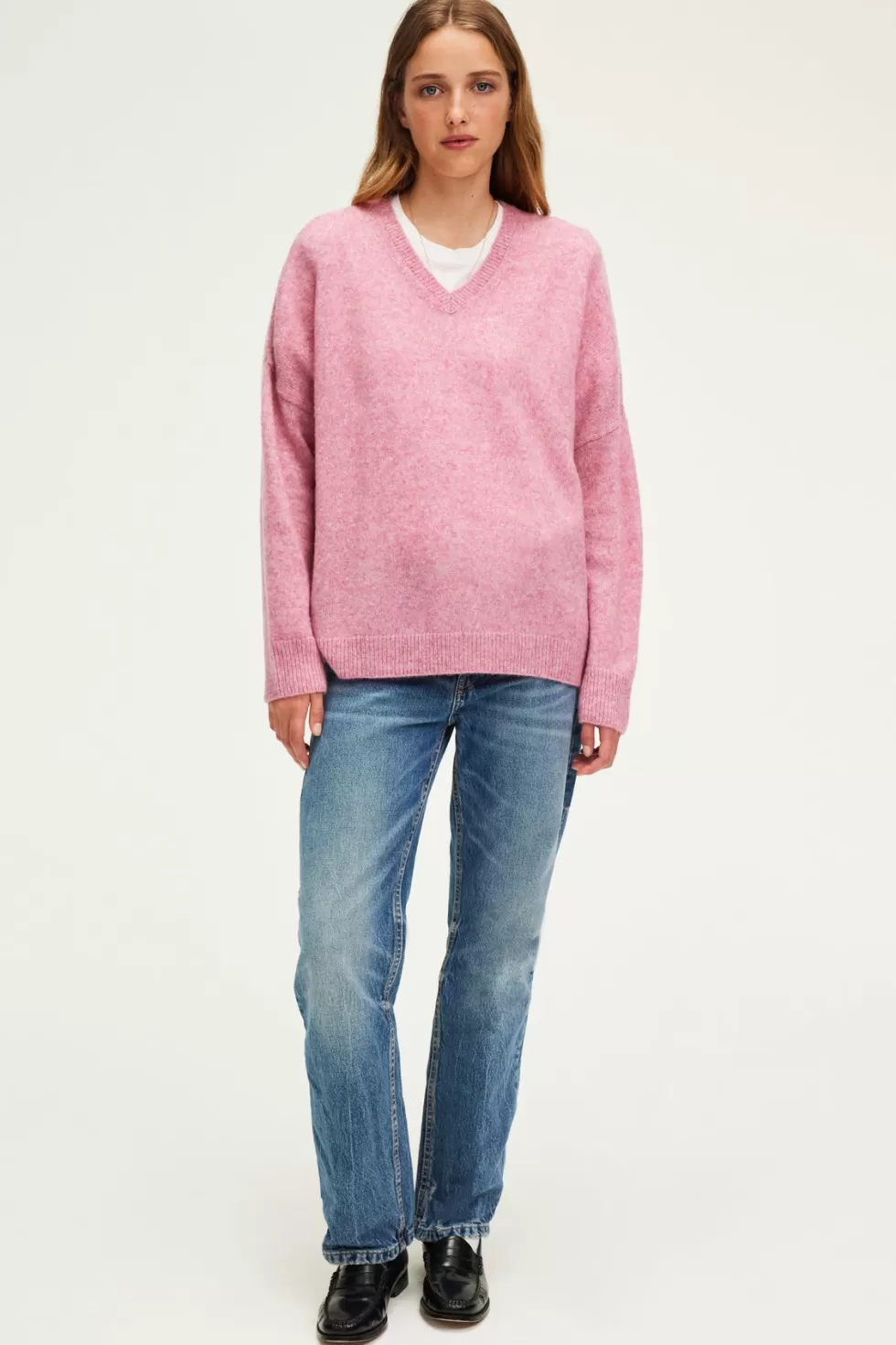 Pablo Maille | Shopping De Noël | Pull V oversize chiné - JOURNA