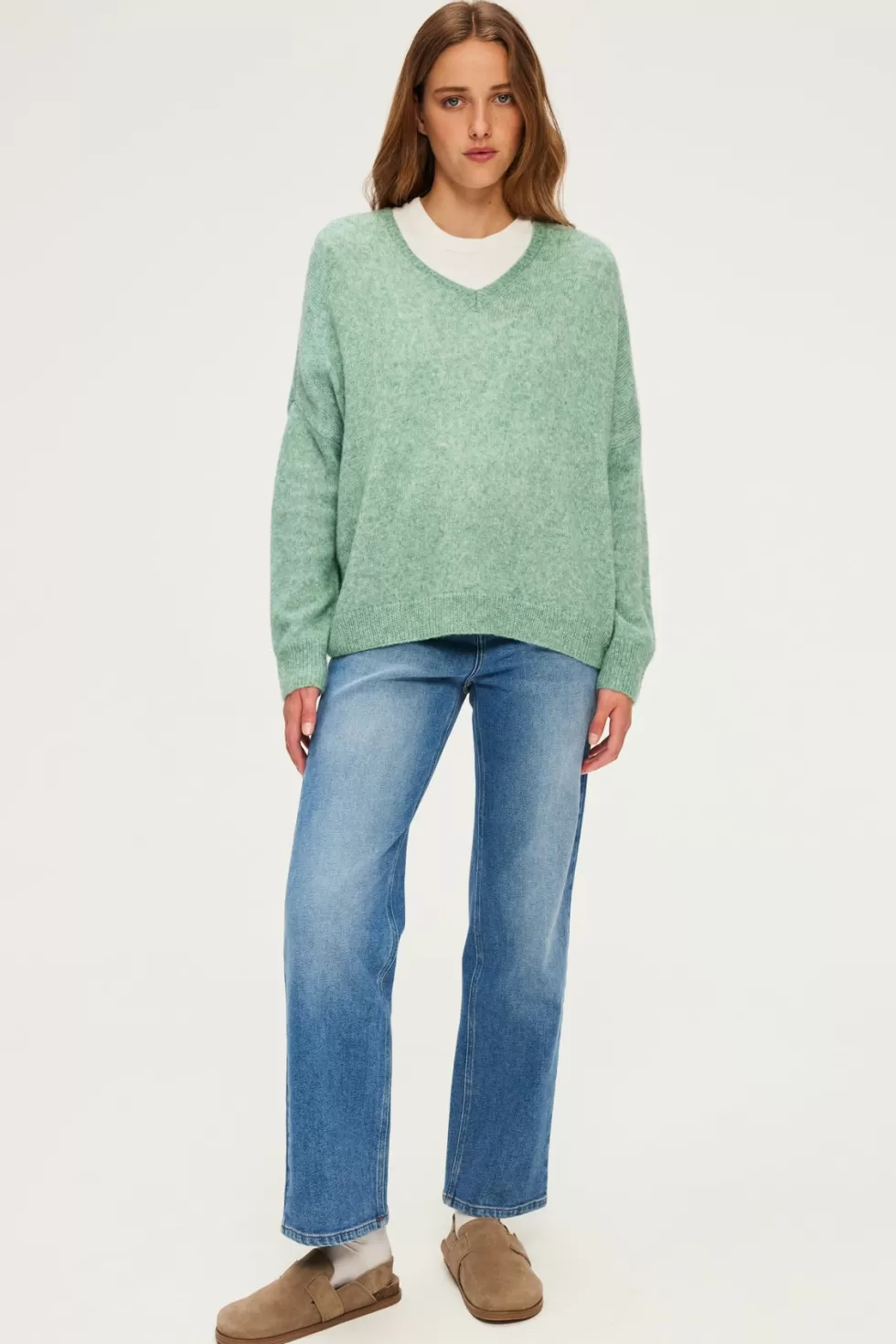 Pablo Maille | Shopping De Noël | Pull V oversize chiné - JOURNA