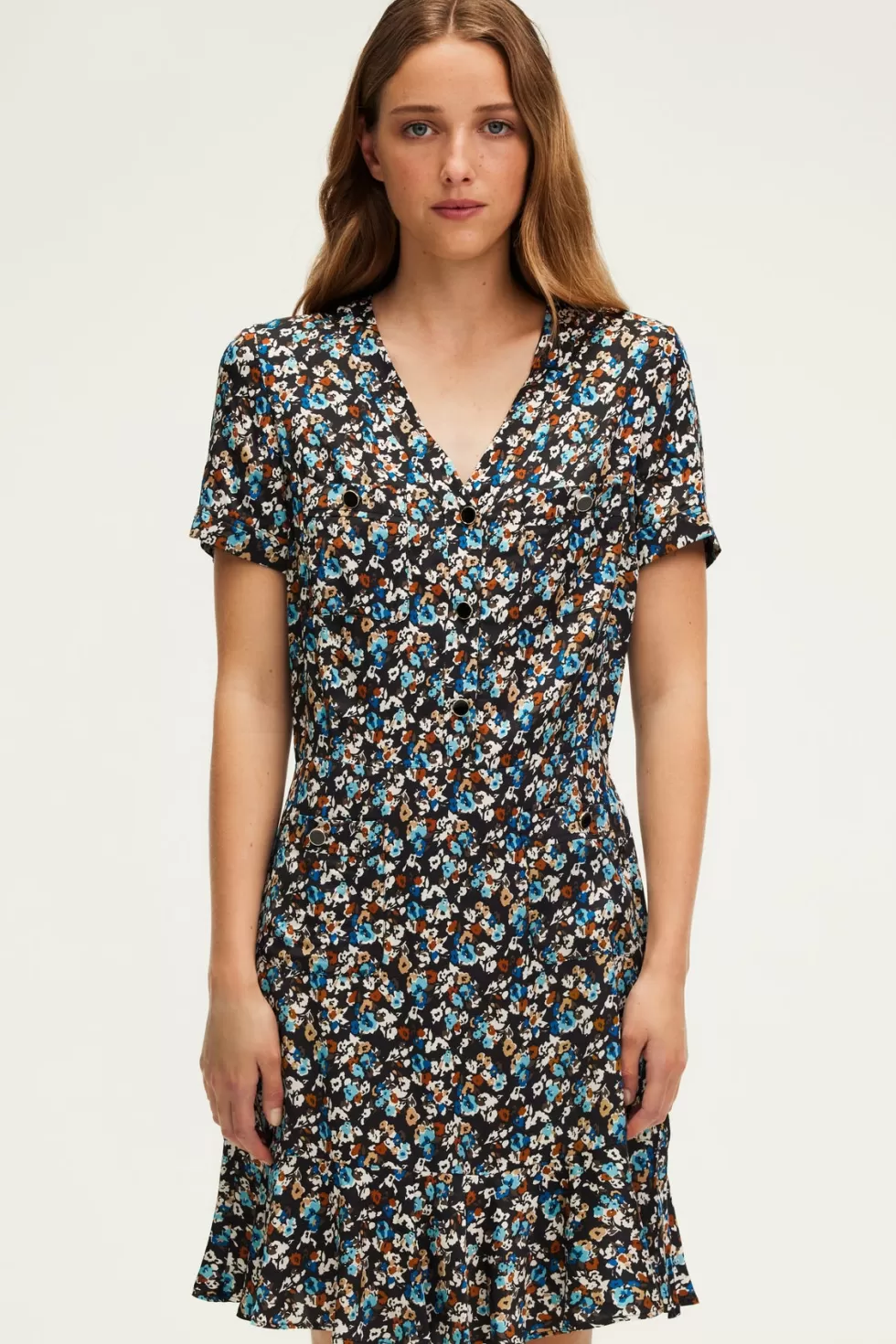 Pablo Robes | Robe courte cintrée à fleurs - SABRIA