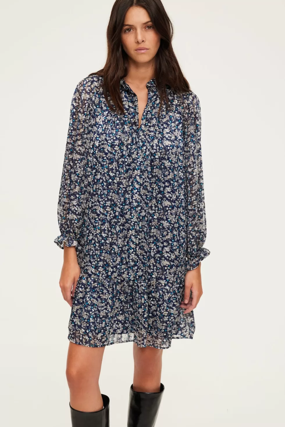 Pablo Robes | Robe courte en mousseline fleurie - SAMARE