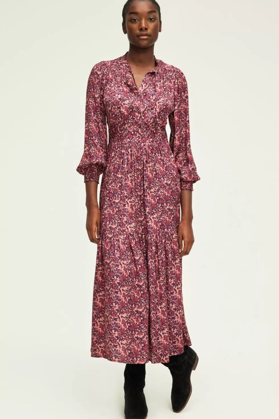 Pablo Robes | Robe longue cintrée à fleurs -SALIANE