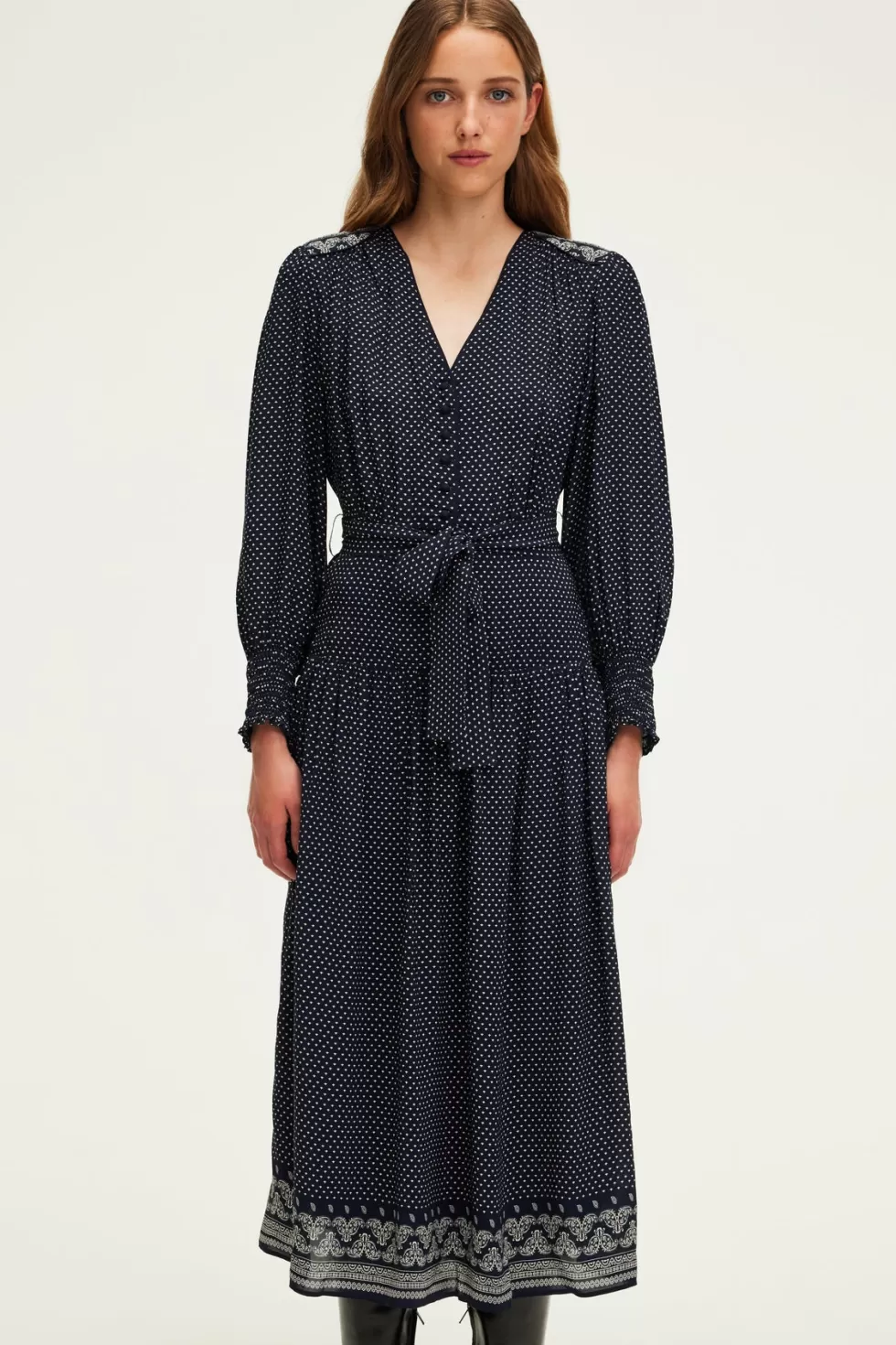 Pablo Robes | Robe longue cintrée imprimée - SYLVIA