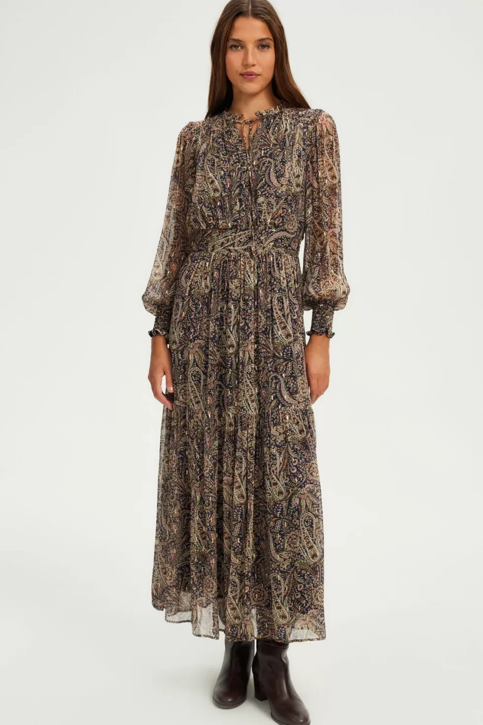 Pablo Robes | Party | Robe longue imprimée à lurex - SYBILLE