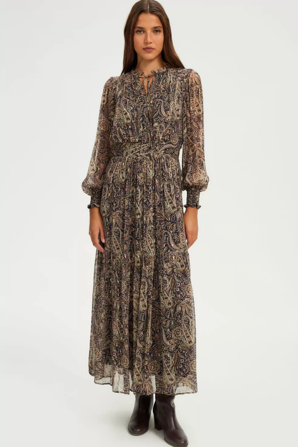 Pablo Robes | Party | Robe longue imprimée à lurex - SYBILLE
