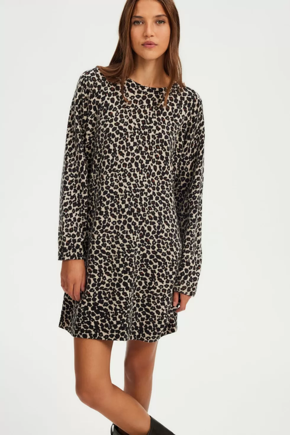 Pablo Robes | Party | Robe léopard courte en laine - SEVANE