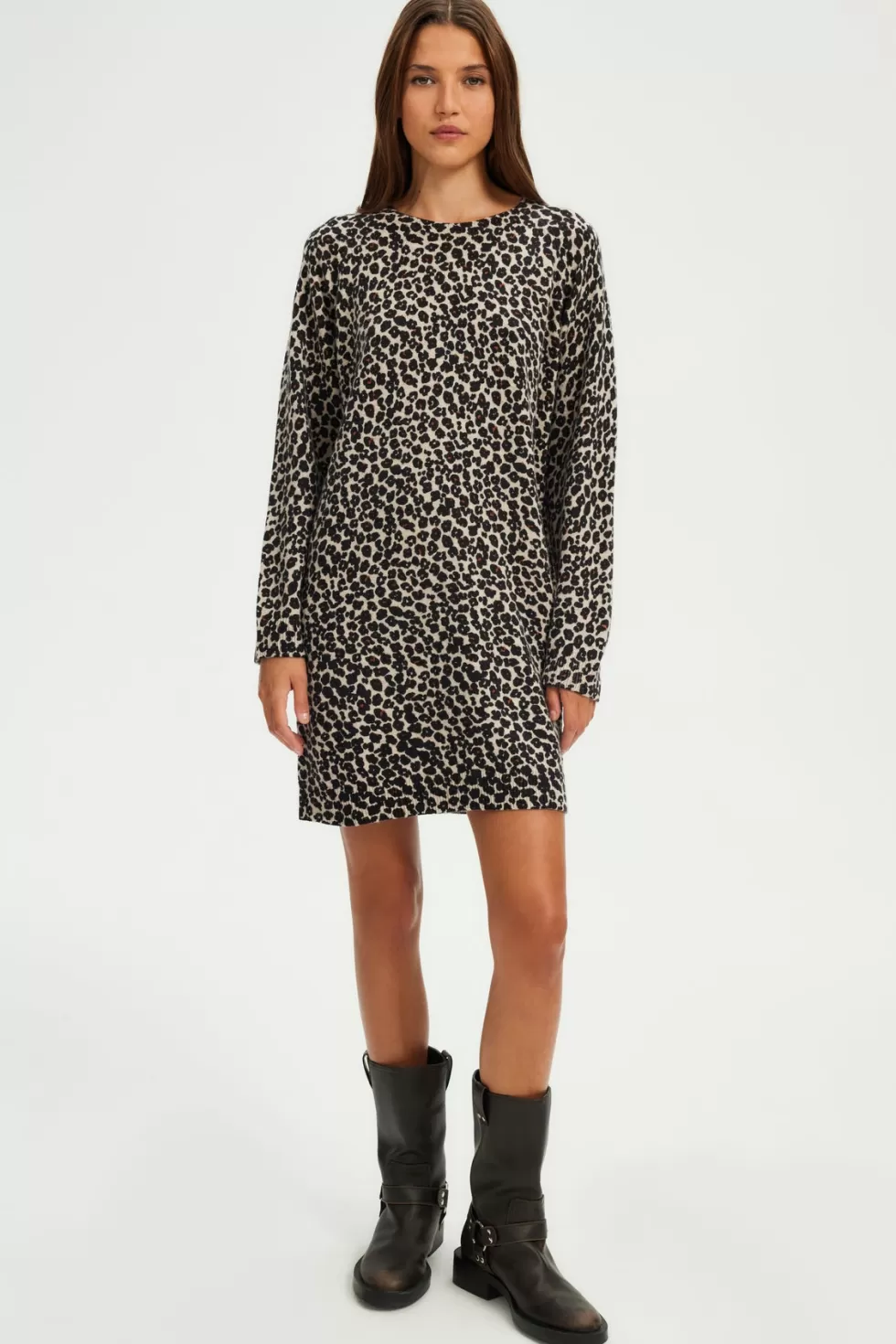 Pablo Robes | Party | Robe léopard courte en laine - SEVANE