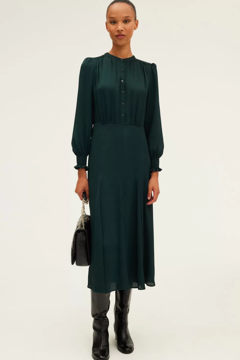 Pablo Robes | Party | Robe midi satinée unie - SAFA