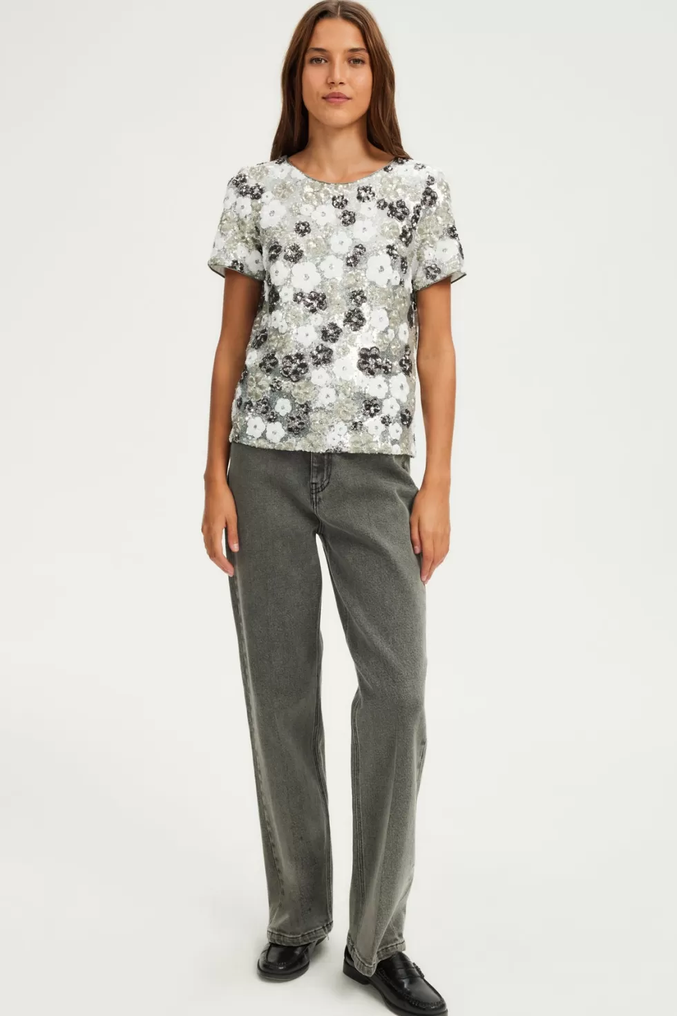 Pablo Chemises & Blouses | Party | Top à fleurs en sequins - BENITA