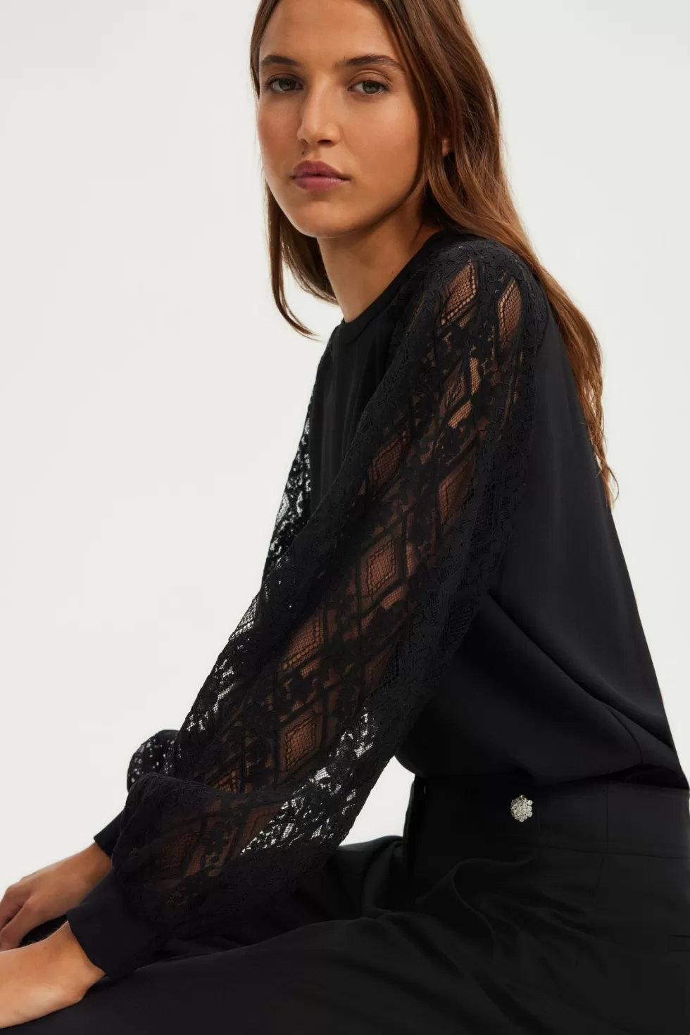 Pablo Chemises & Blouses | Party | Top aux manches en dentelle - BRELLE