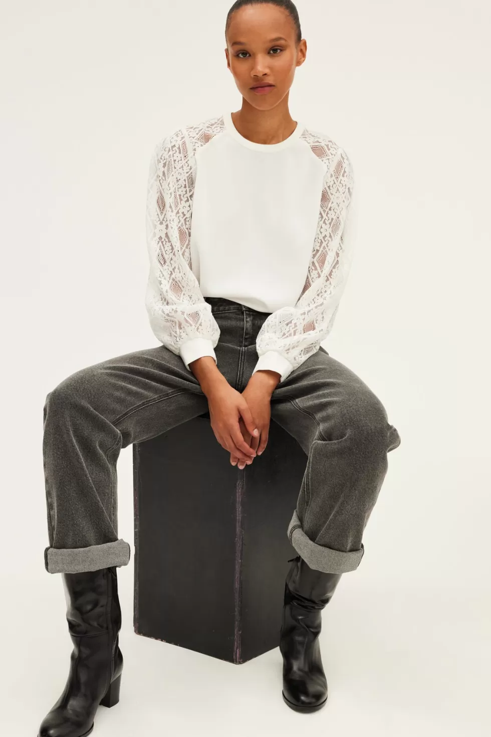 Pablo Chemises & Blouses | Party | Top aux manches en dentelle - BRELLE
