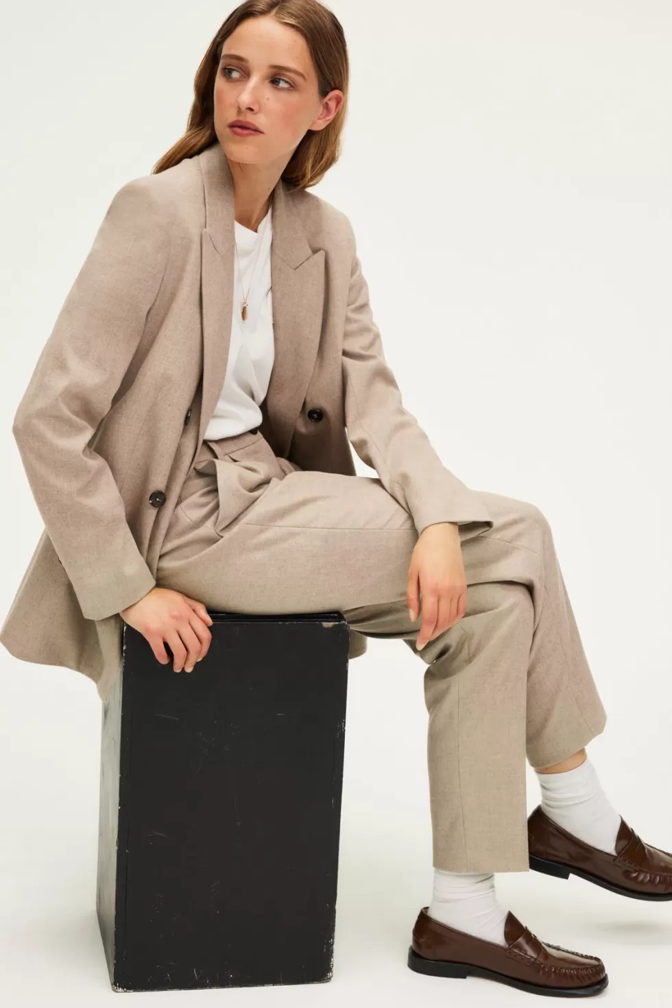 Pablo Vestes | Le Costume | Veste croisée en flanelle unie - MARJORIE